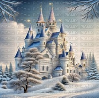 loly33 fond château hiver - 無料png