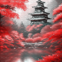 kikkapink autumn oriental asian background pink - GIF animé gratuit