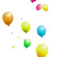 balloon gif birthday colorful anniversaire ballons