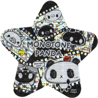 monotone panda shiny star sticker - png gratis