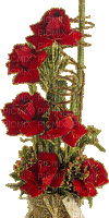 Red Roses.Fleurs.Flowers.gif.Victoriabea - GIF animado gratis