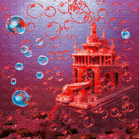 Red Underwater Palace - Free animated GIF