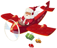 Kaz_Creations Christmas Santa Claus Aeroplane - Free PNG