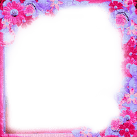 Frame.Flowers.Pink.Purple - By KittyKatLuv65 - Free PNG