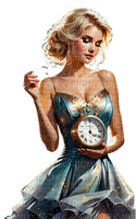 Mujer - reloj - Fin de año - Rubicat - PNG gratuit