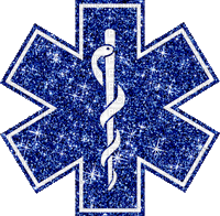 Medical EMS Star of Life Glitter Ambulance - Free animated GIF