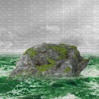 Mossy Rock in the Sea - Free PNG