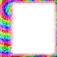 Frame.Pearls.Lace.Rainbow - KittyKatLuv65 - ilmainen png