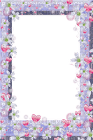 Violet Frame with  flowers and Hearts - 無料png