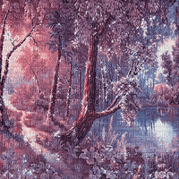 background animated fantasy forest tree - GIF เคลื่อนไหวฟรี
