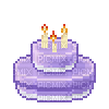Bouncing purple cake - GIF animado grátis