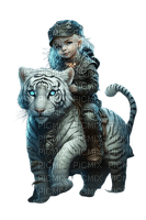 fille et tigre - 無料png