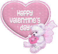 valentines bear animated pink - Бесплатный анимированный гифка
