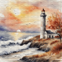 Background. Lighthouse. Autumn. Leila - PNG gratuit