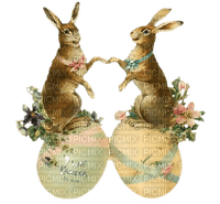 pascua  conejos flores dubravka4 - bezmaksas png