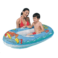 Kaz_Creations Mother Child Boy  On Boat Dingy - Free PNG