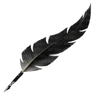 gothic pen feather kikkapink - PNG gratuit