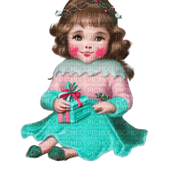 kikkapink girl vintage child winter christmas - ücretsiz png