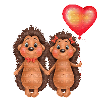 valentine hedgehogs by nataliplus - GIF animé gratuit