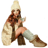vinter-woman-sitting - δωρεάν png
