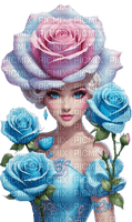 Mujer  de las rosas - безплатен png