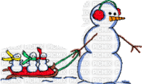 Snow man - Безплатен анимиран GIF