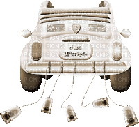 soave deco wedding animated car text just married - Free animated GIF