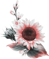 soave deco flowers sunflowers branch pink teal - PNG gratuit