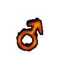 Male gender sign symbol gif flame - GIF animé gratuit