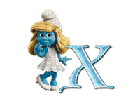 Kaz_Creations Alphabets Smurfs Letter X - gratis png