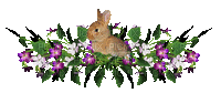 animated bunny and flowers Easter. Joyful226 - GIF animé gratuit