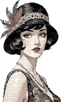 ♡§m3§♡ animated deco vintage female brown - Безплатен анимиран GIF