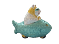 cat in a fish car - png grátis