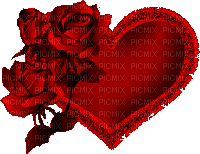 corazon  y rosa rojo - Free animated GIF