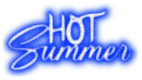 Hot Summer.Text.Blue - By KittyKatLuv65 - Free PNG