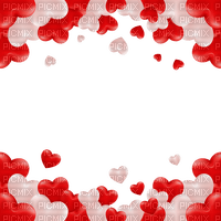 Cadre rouge red heart coeur frame pink rose - δωρεάν png