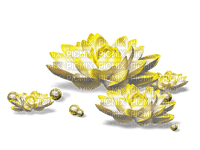 Flowers.Beads.White.Yellow - PNG gratuit