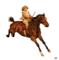 niño montando caballo vintage dubravka4 - Free PNG