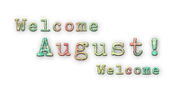 soave text welcome august pink green yellow - PNG gratuit