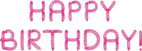 text happy birthday balloon pink - PNG gratuit
