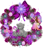 Purple Christmas Wreath - GIF animate gratis