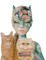 Femme Chat Couleur Pastel:) - GIF animado gratis