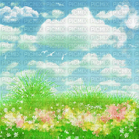 soave background animated spring field  flowers - 無料のアニメーション GIF