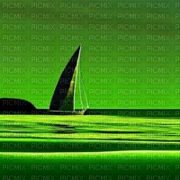 Green Sailboat Background - ilmainen png