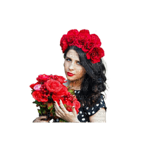 Женщина с цветами - PNG gratuit