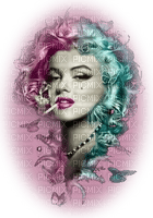 Marilyn Monroe Woman Femme Pink Teal JitterBugGirl - bezmaksas png
