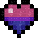 bi pixel heart - GIF animé gratuit
