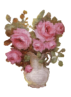 Rosen, Vase, pink, Vintage - Gratis geanimeerde GIF