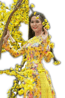 Rena yellow gelb tree frühling Woman Frau