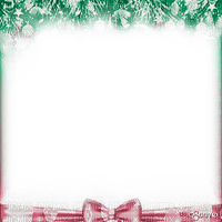 soave frame christmas winter branch pine bow - Free PNG